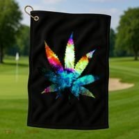 Galaxy Kush In Space Weed Golf Towel thumb 1