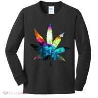 Galaxy Kush In Space Weed Kids Long Sleeve Shirt thumb 0