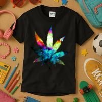 Galaxy Kush In Space Weed Kids T-Shirt thumb 3