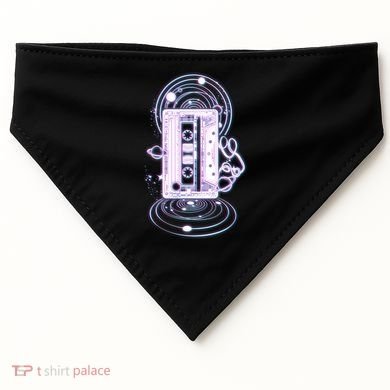 Galaxy Retro Space Cassette Tape USA-Made Doggie Bandana