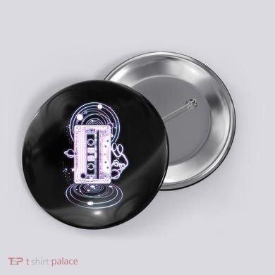 Galaxy Retro Space Cassette Tape Button