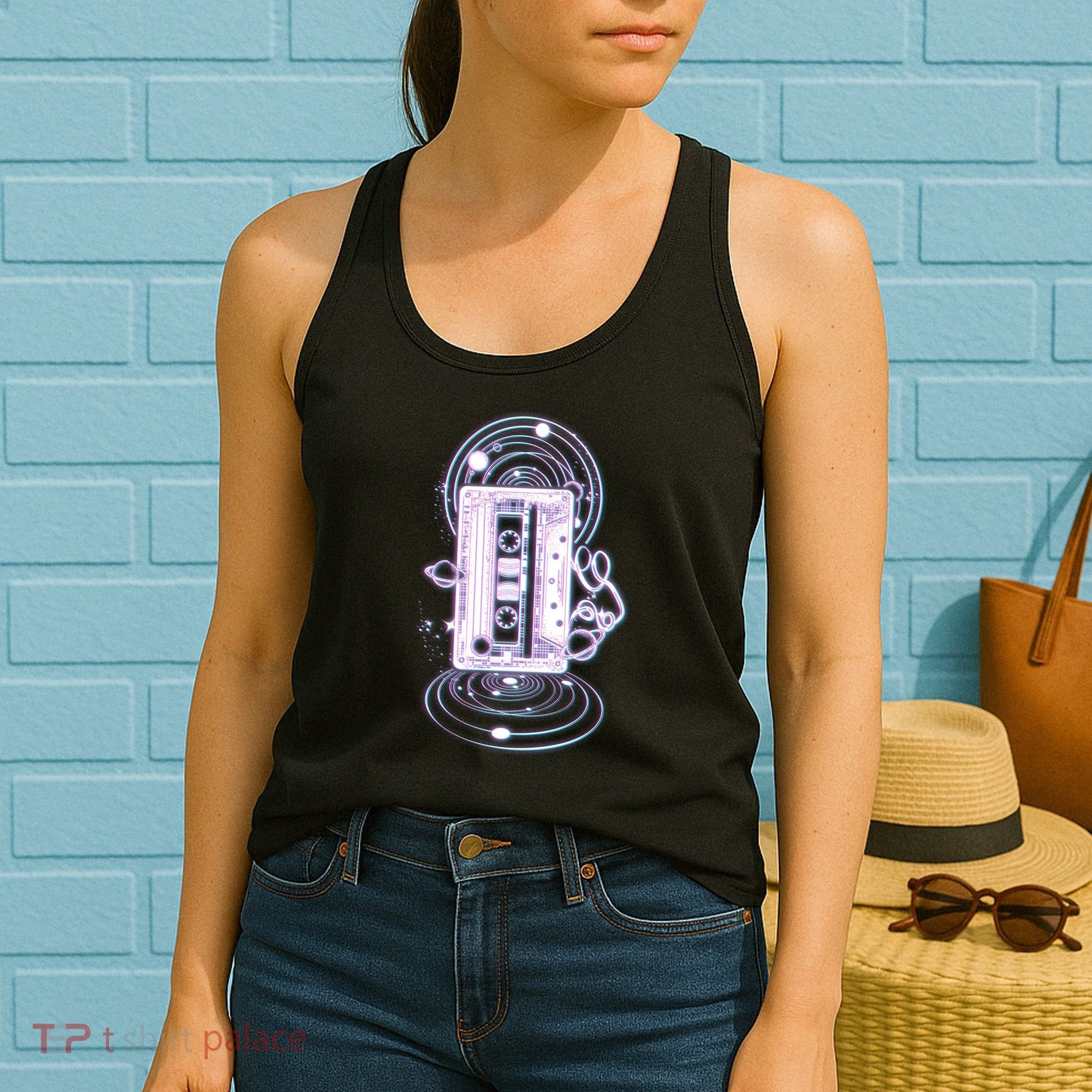 Galaxy Retro Space Cassette Tape Women's Tank Top