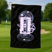 Galaxy Retro Space Cassette Tape Golf Towel thumb 1