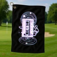 Galaxy Retro Space Cassette Tape Golf Towel thumb 1