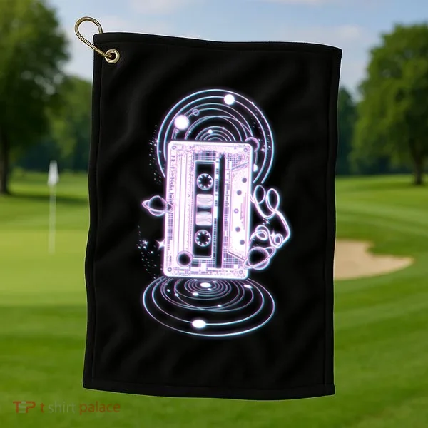 Galaxy Retro Space Cassette Tape Golf Towel