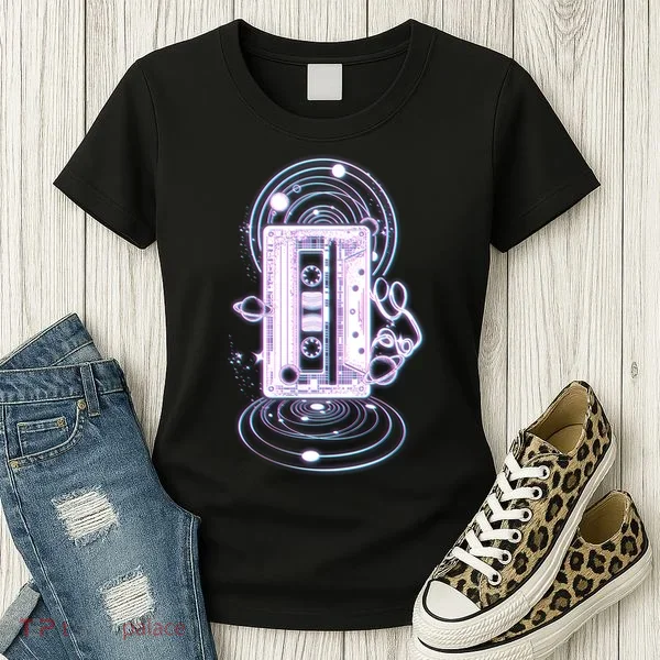 Galaxy Retro Space Cassette Tape Women's T-Shirt