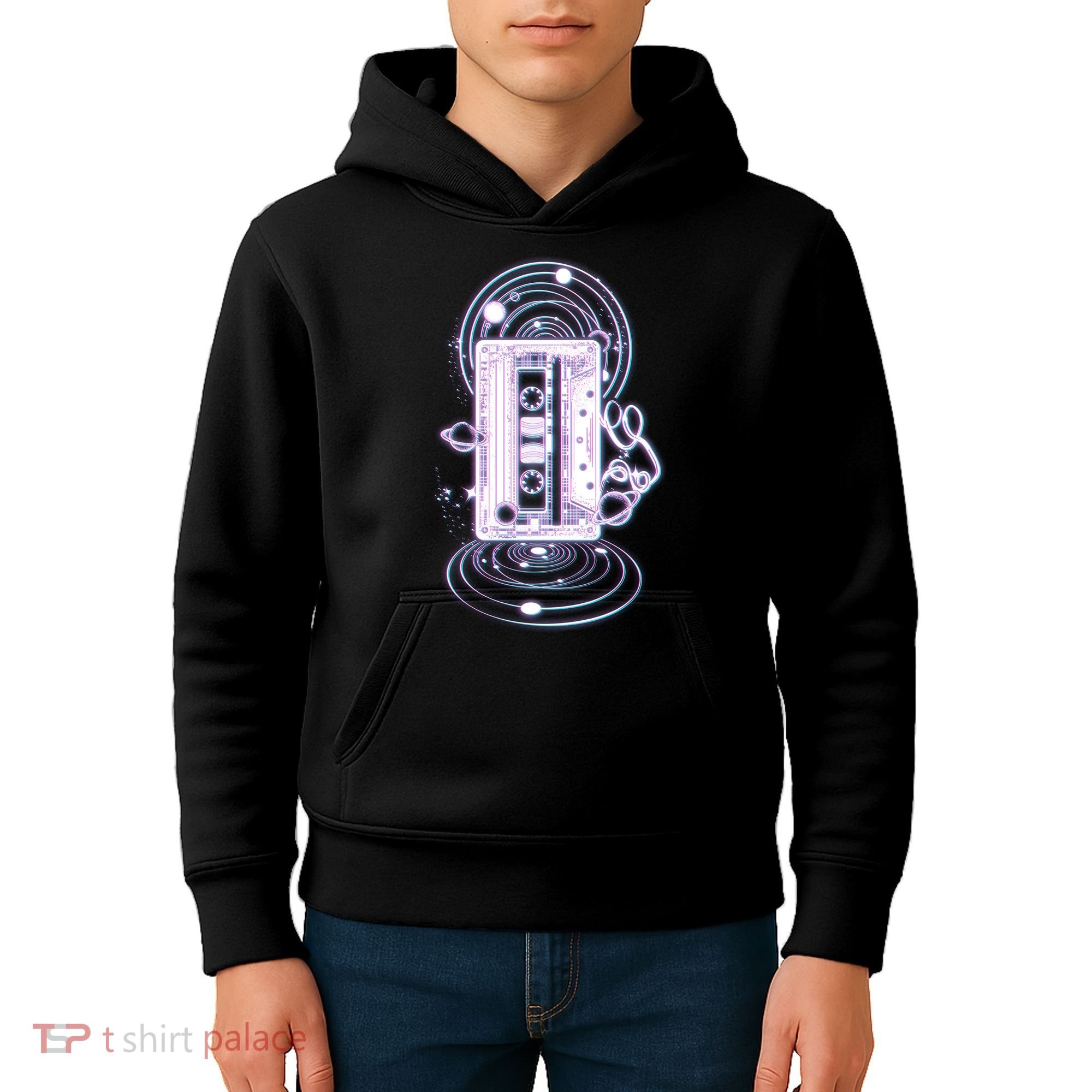 Galaxy Retro Space Cassette Tape Kids Hoodie