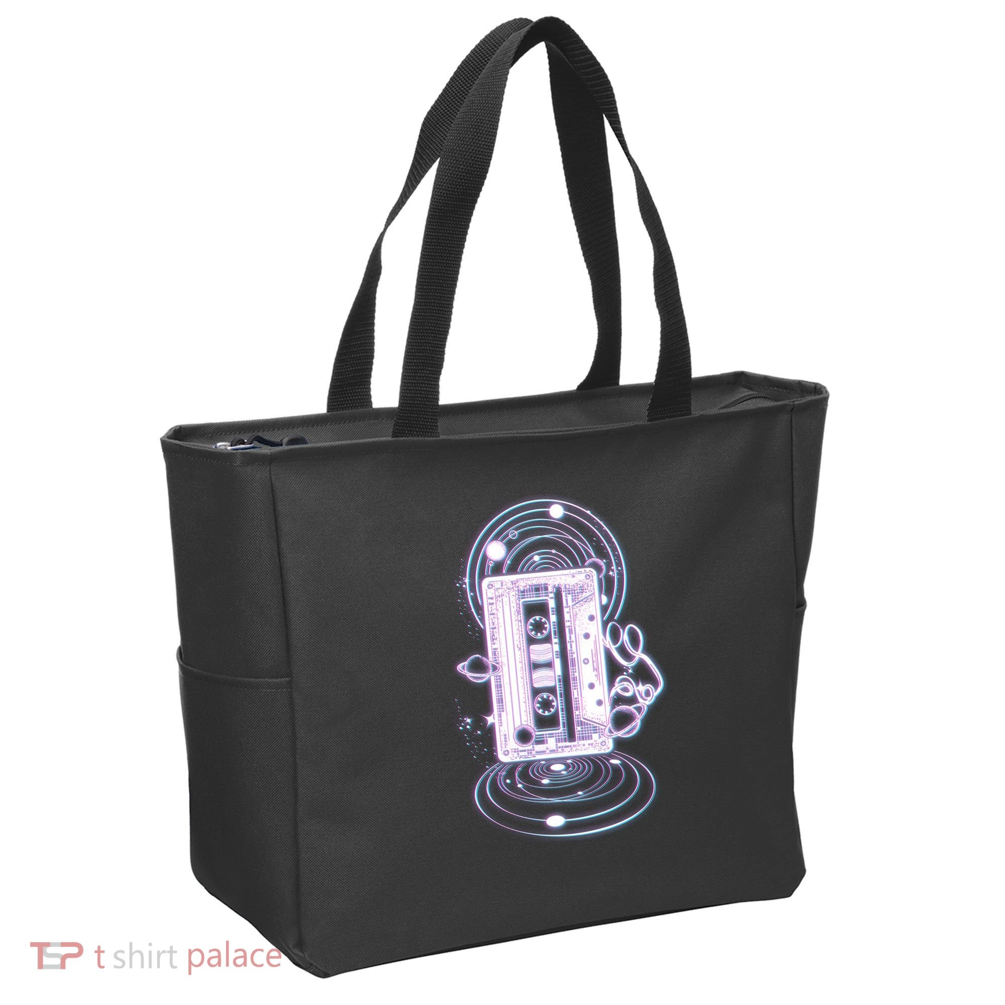 Galaxy Retro Space Cassette Tape Tote Bag