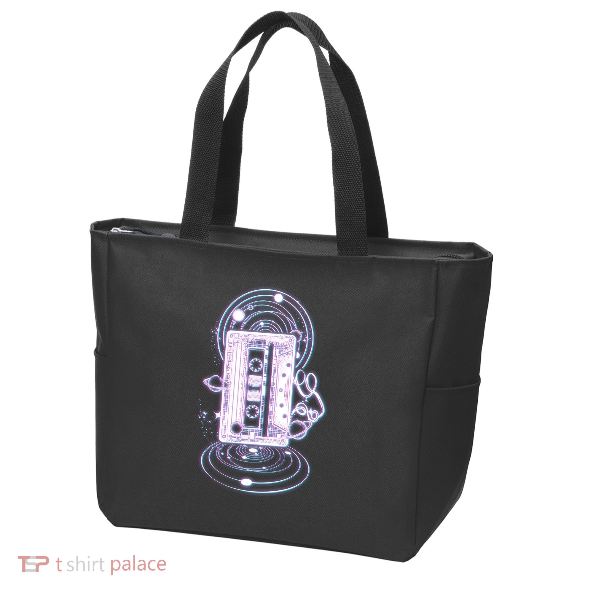 Galaxy Retro Space Cassette Tape Tote Bag