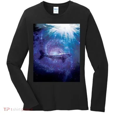 Galaxy Shark Underwater Women's Long Sleeve Shirt