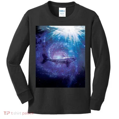 Galaxy Shark Underwater Kids Long Sleeve Shirt