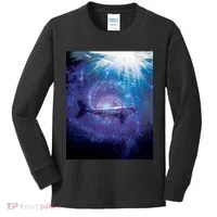 Galaxy Shark Underwater Kids Long Sleeve Shirt thumb 0