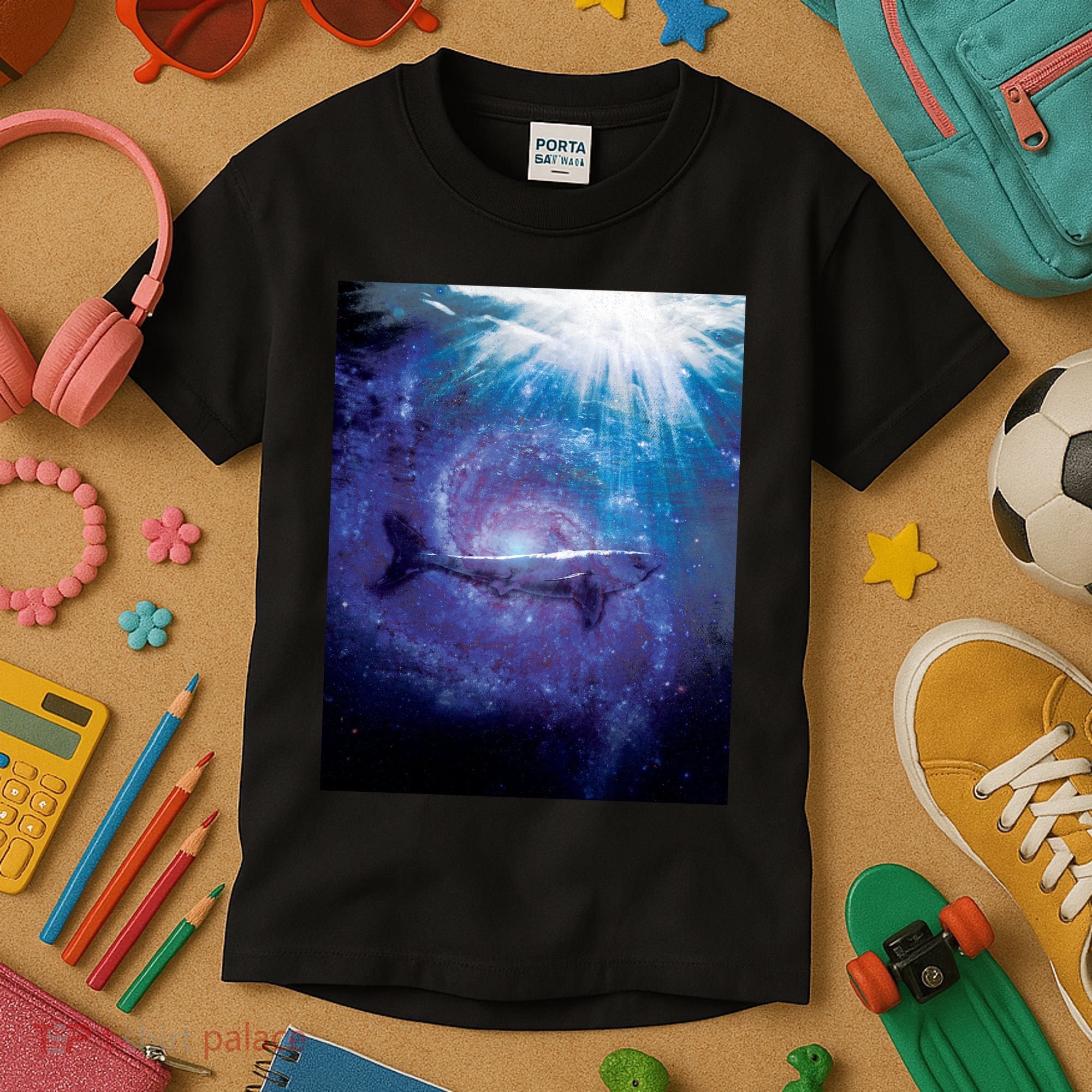 Galaxy Shark Underwater Kids T-Shirt