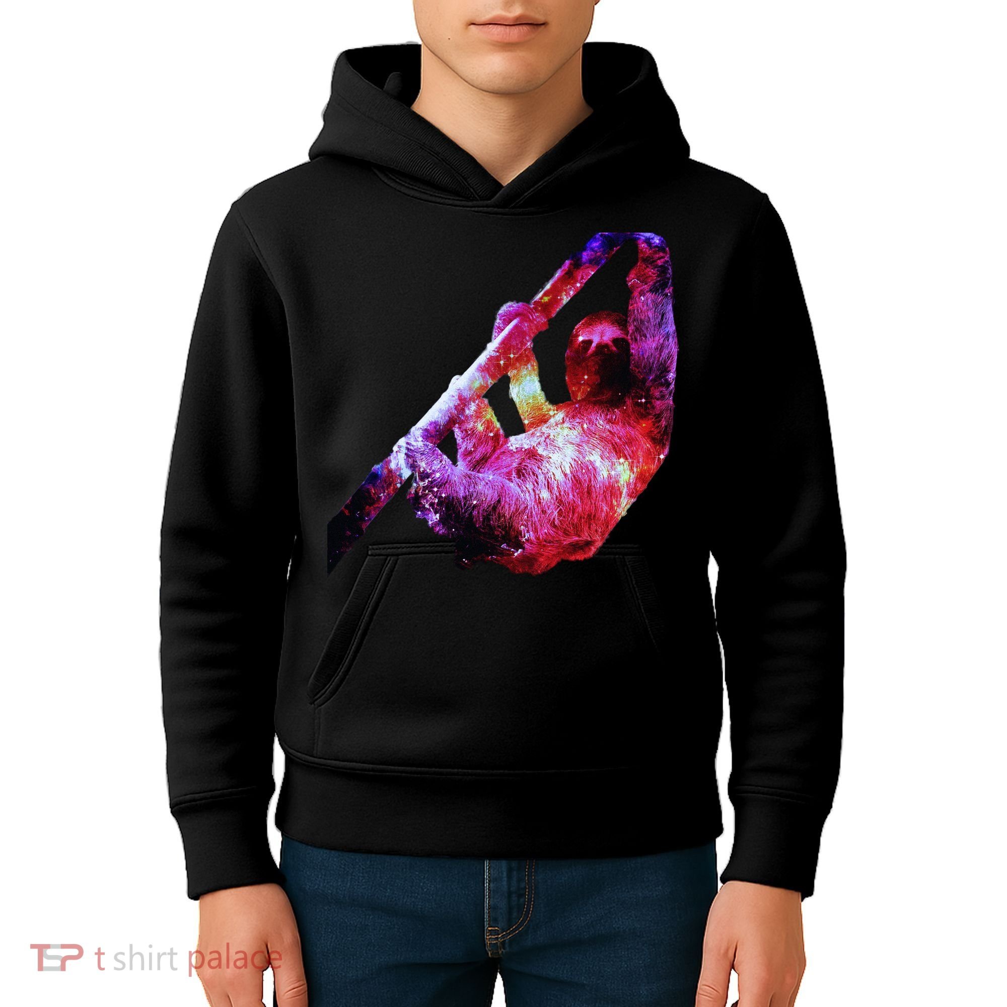 Galaxy Sloth Nebula Kids Hoodie