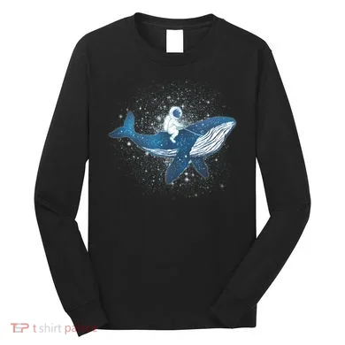 Galaxy Space Astronaut Whale Long Sleeve Shirt