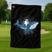 Galaxy Space Astronaut Whale Golf Towel thumb 1