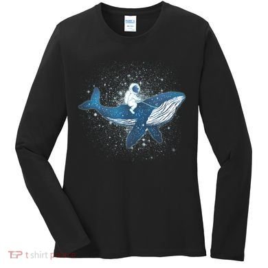 Galaxy Space Astronaut Whale Women's Long Sleeve Shirt