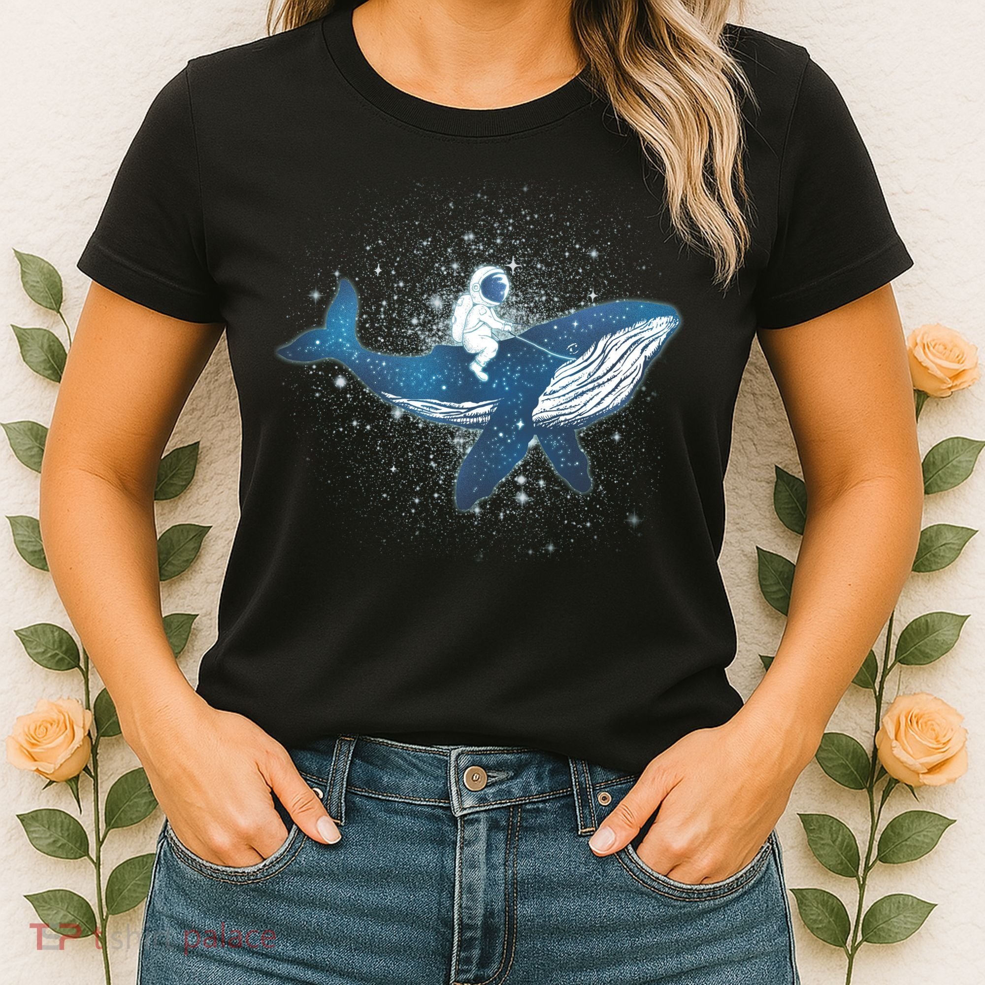 Galaxy Space Astronaut Whale Women's T-Shirt