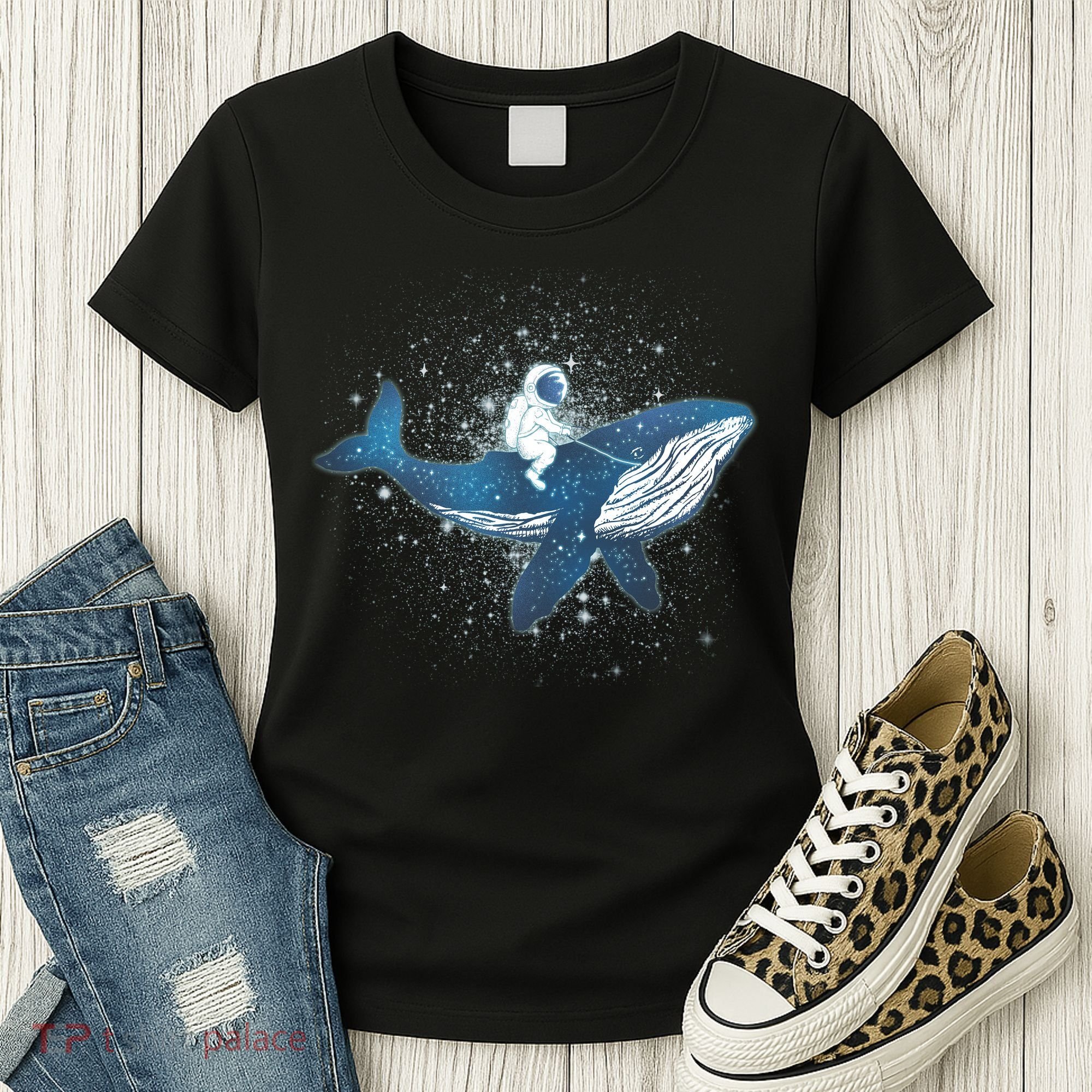 Galaxy Space Astronaut Whale Women's T-Shirt