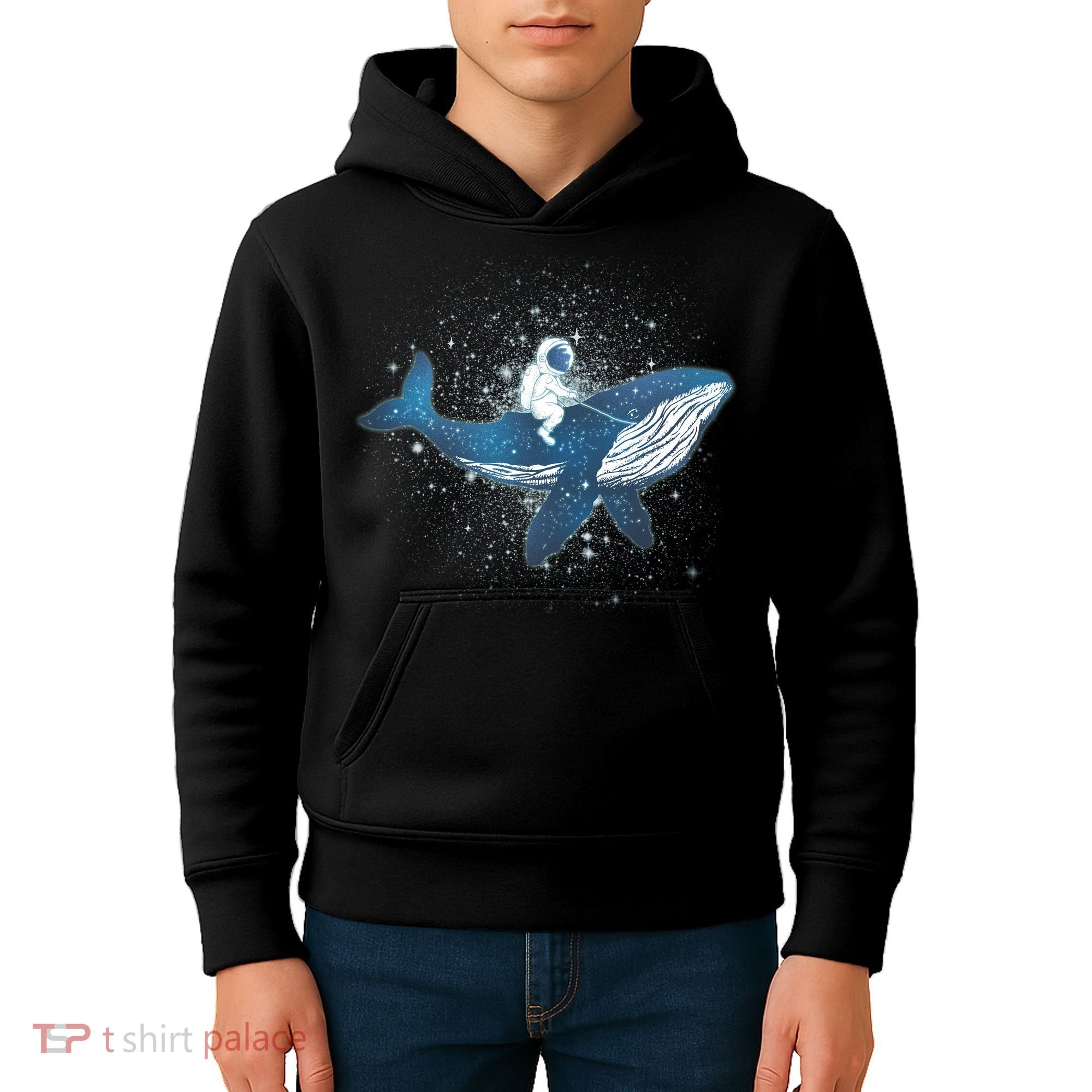Galaxy Space Astronaut Whale Kids Hoodie