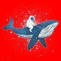 Galaxy Space Astronaut Whale Santa Hat thumb 1