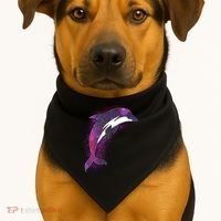 Galaxy Stars Dolphin USA-Made Doggie Bandana thumb 1