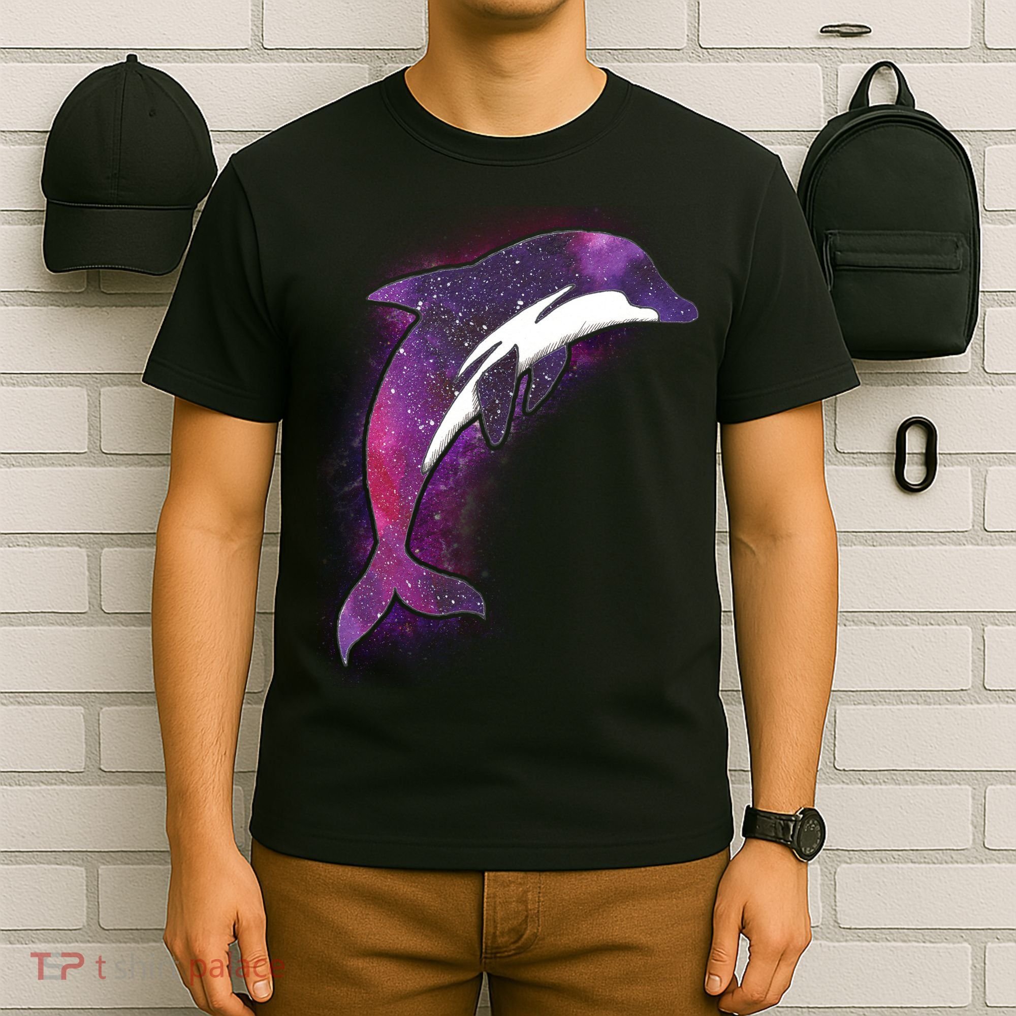 Galaxy Stars Dolphin T-Shirt