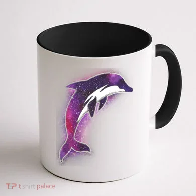 Galaxy Stars Dolphin Coffee Mug back