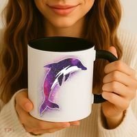 Galaxy Stars Dolphin Coffee Mug thumb 3