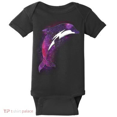 Galaxy Stars Dolphin Baby Bodysuit