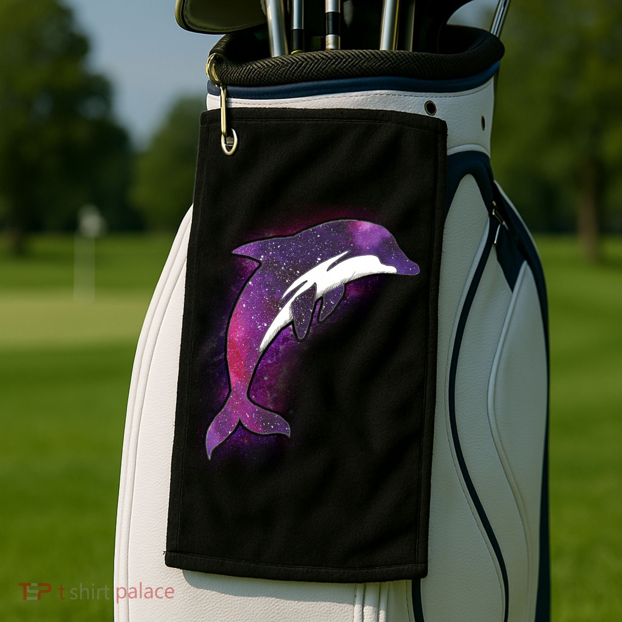 Galaxy Stars Dolphin Golf Towel