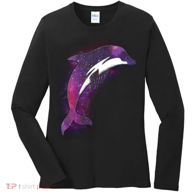 Galaxy Stars Dolphin Women's Long Sleeve Shirt