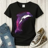 Galaxy Stars Dolphin Women's T-Shirt thumb 3