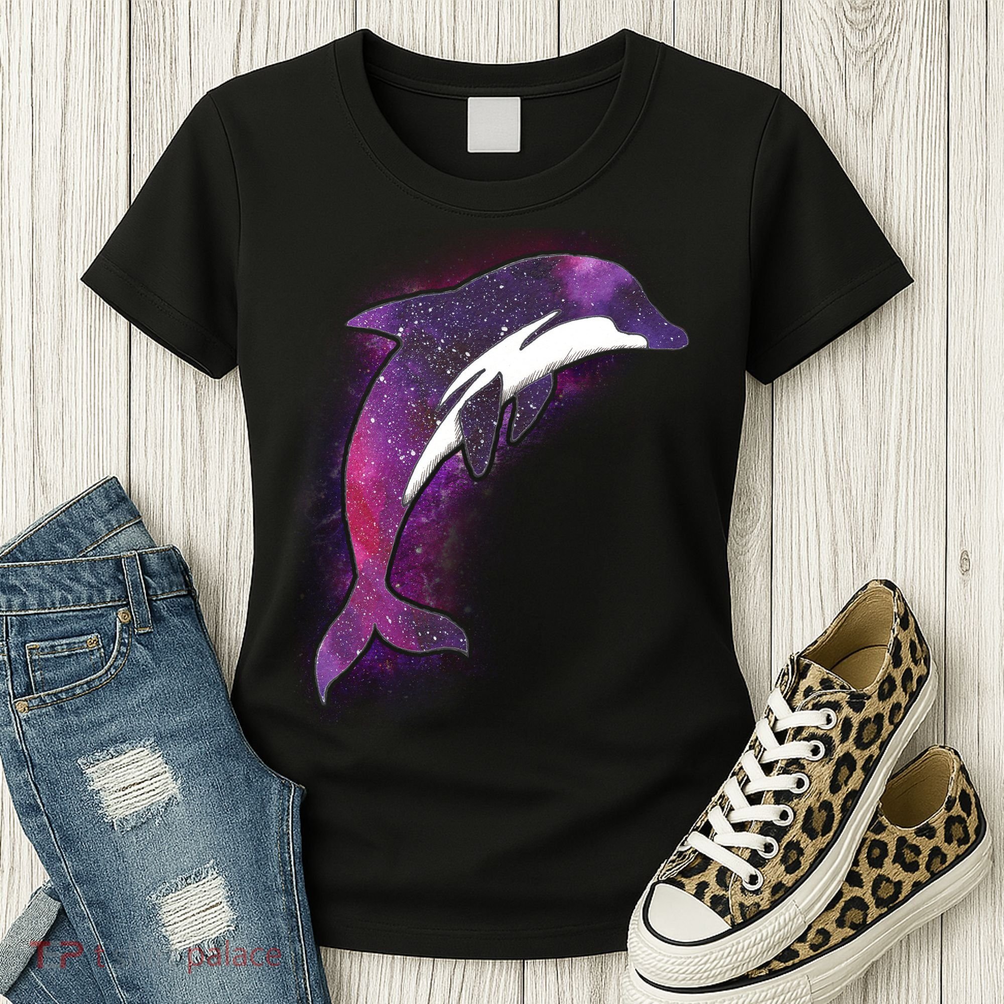 Galaxy Stars Dolphin Women's T-Shirt