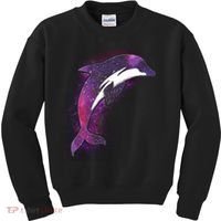 Galaxy Stars Dolphin Kids Sweatshirt thumb 0