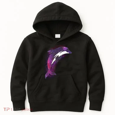 Galaxy Stars Dolphin Kids Hoodie