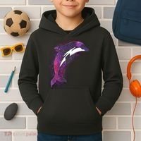 Galaxy Stars Dolphin Kids Hoodie thumb 2