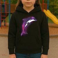 Galaxy Stars Dolphin Kids Hoodie thumb 3