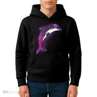 Galaxy Stars Dolphin Kids Hoodie thumb 4