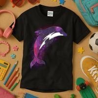 Galaxy Stars Dolphin Kids T-Shirt thumb 3
