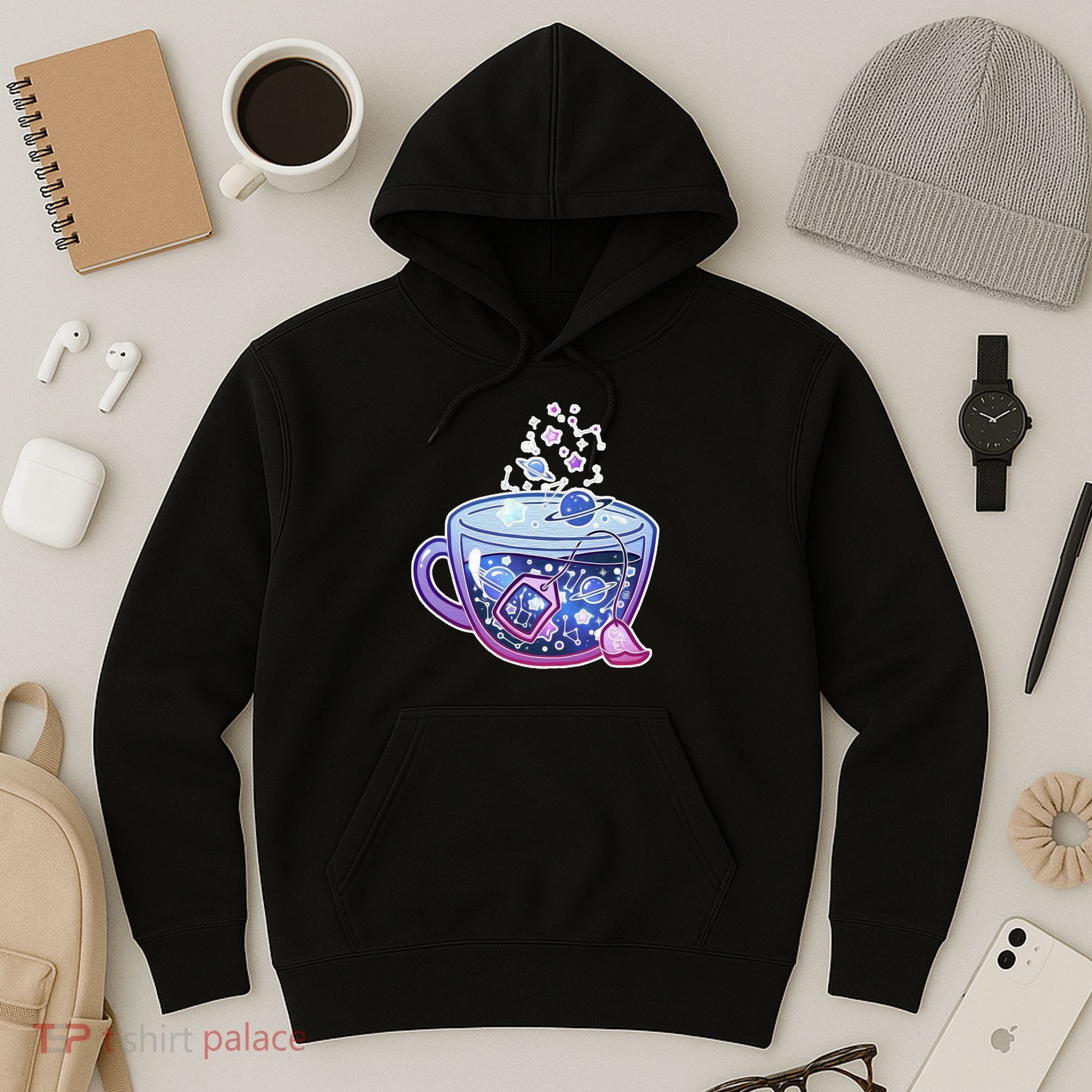 Galaxy Tea Cool Space Graphic Hoodie