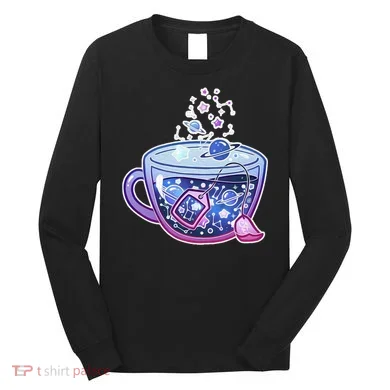 Galaxy Tea Cool Space Graphic Long Sleeve Shirt