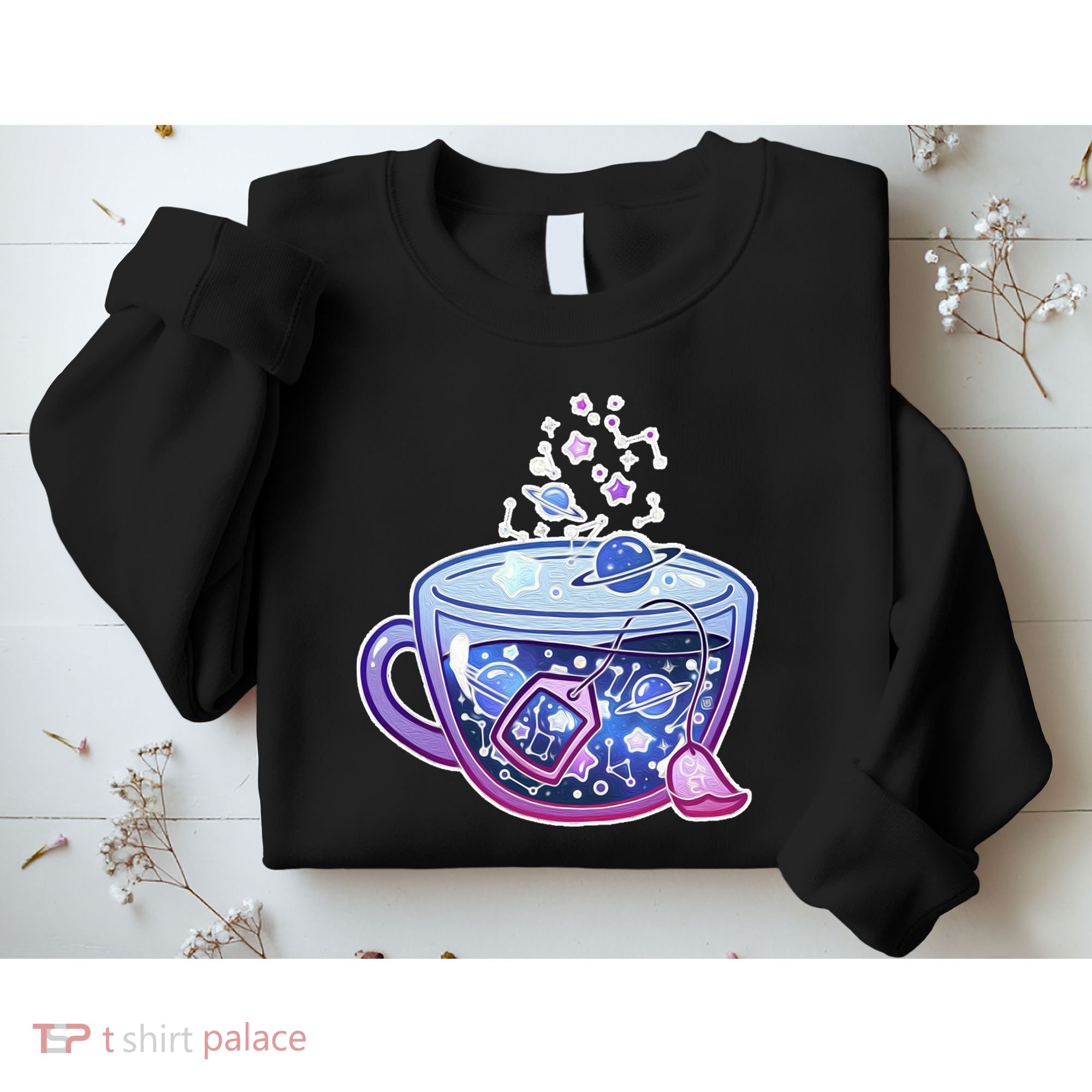 Galaxy Tea Cool Space Graphic Sweatshirt