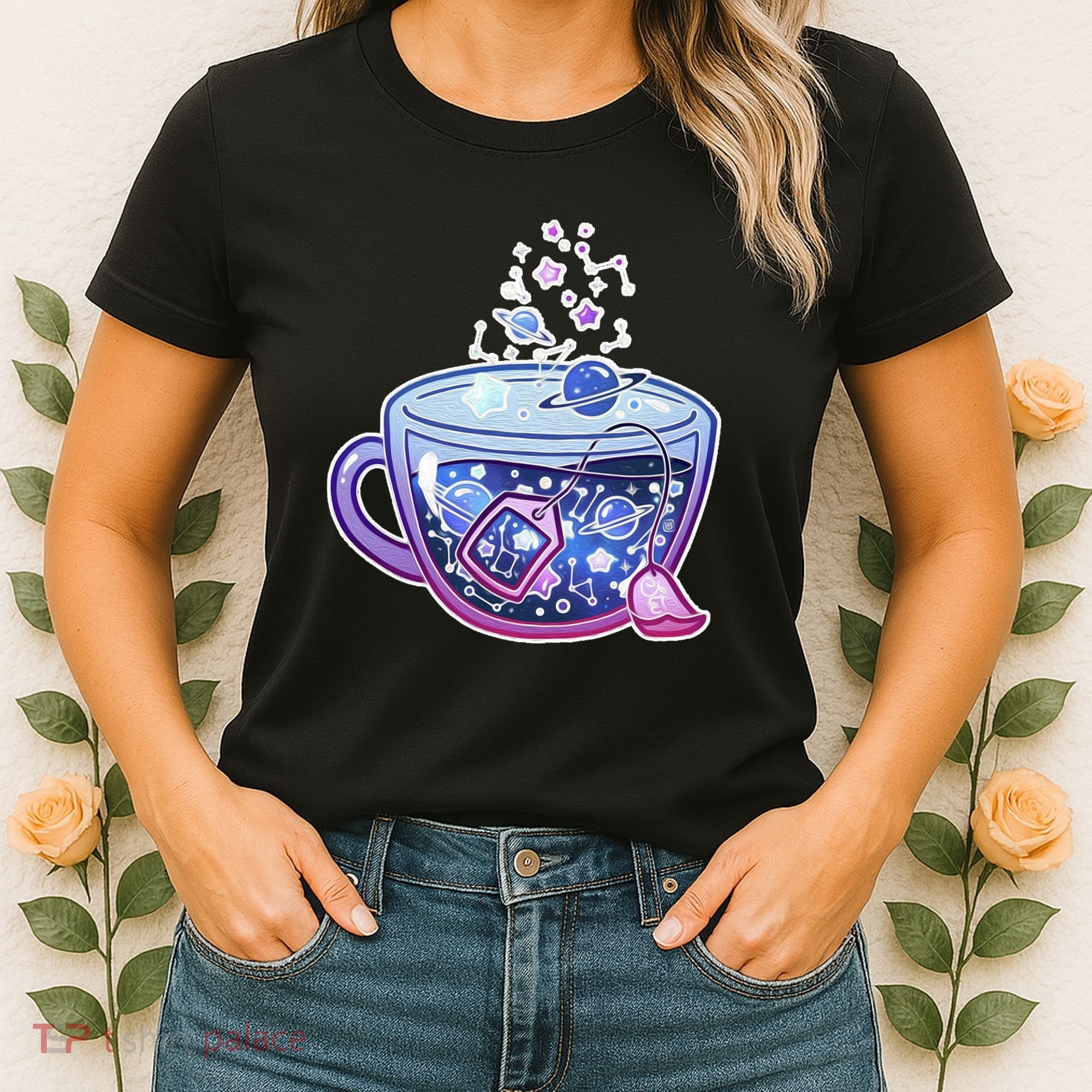 Galaxy Tea Cool Space Graphic Women's T-Shirt