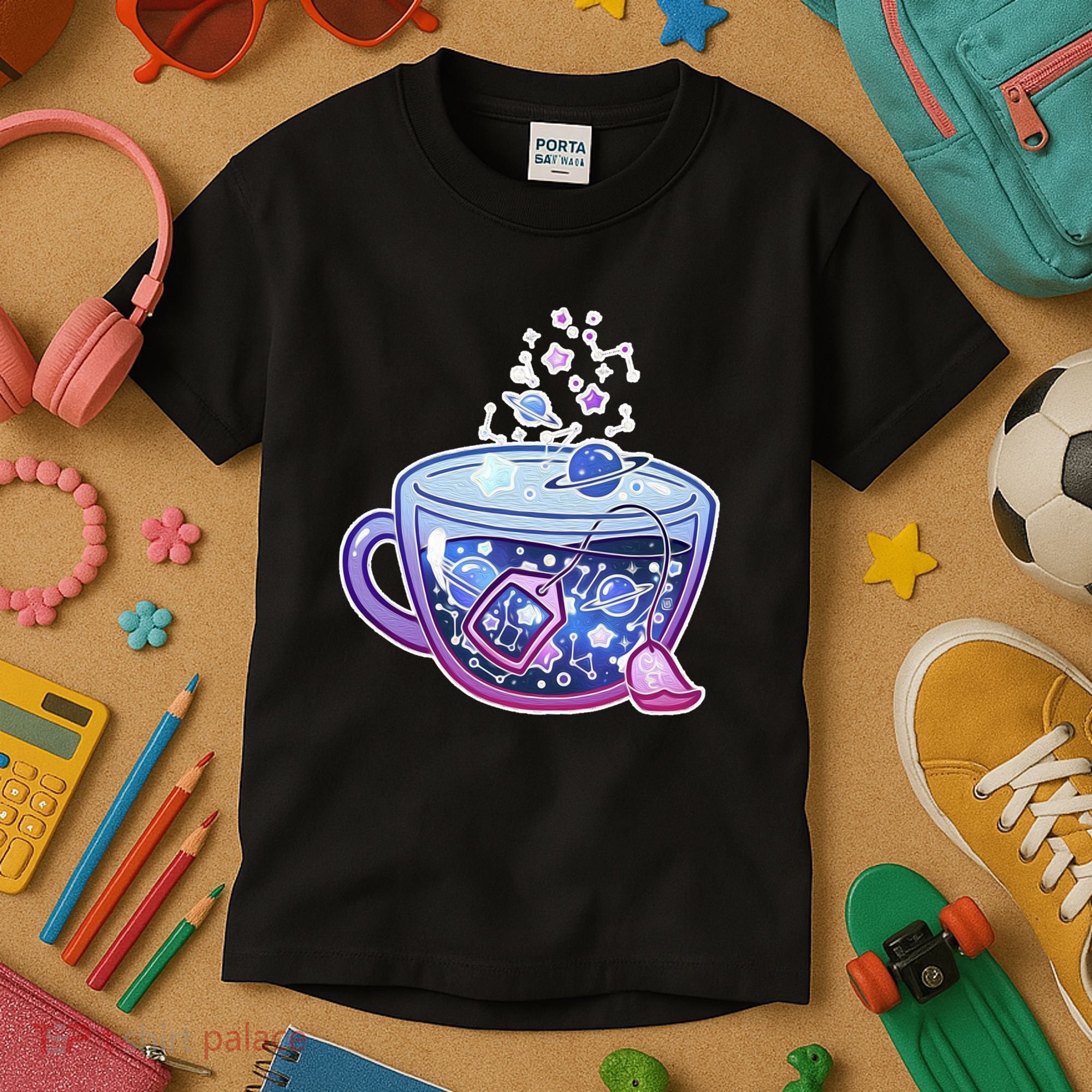 Galaxy Tea Cool Space Graphic Kids T-Shirt