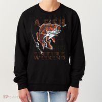 Give A Man A Fish Funny Fishing Fanatic Women's Sweatshirt thumb 0