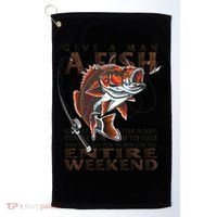 Give A Man A Fish Funny Fishing Fanatic Golf Towel thumb 0