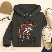 Give A Man A Fish Funny Fishing Fanatic Hoodie thumb 4