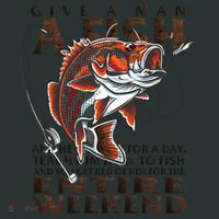 Give A Man A Fish Funny Fishing Fanatic Hoodie thumb 7