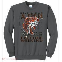 Give A Man A Fish Funny Fishing Fanatic Sweatshirt thumb 0